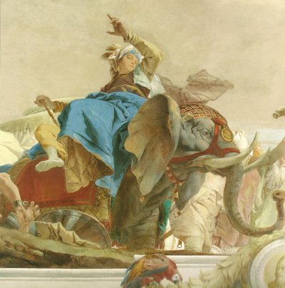 Plafondfresco in het trappenhuis van de Würzburger Residenz (detail) door Giovanni Battista Tiepolo